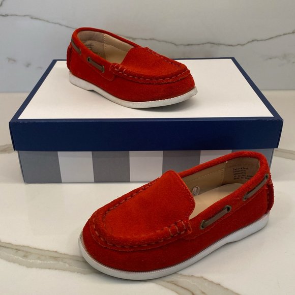 Janie and Jack Other - Boys Janie & Jack Red Suede Boat Shoe, Size 8